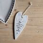 'In A World Where…' Porcelain Hanging Heart, thumbnail 1 of 2