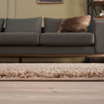 The Rugs Plain Beige Shaggy Rug, 4 of 12
