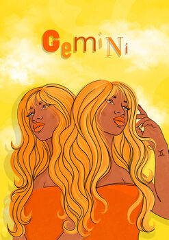 Gemini Art Print | Star Sign Wall Art | Zodiac Astrology Illustration, 3 of 3