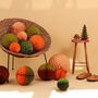 Two Tone Honeycomb Ball Decoration, Moss And Terracotta, thumbnail 2 of 3