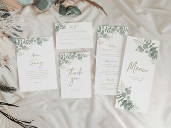 Eucalyptus Gatefold Wedding Invitations, 5 of 5