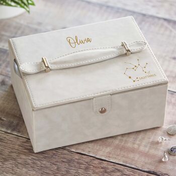 Personalised Star Sign Zodiac Large Jewellery Box Christmas Gift For Her, 2 of 12