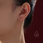 Tiny Cz Starburst Drop Stud Earrings In Sterling Silver, thumbnail 2 of 11