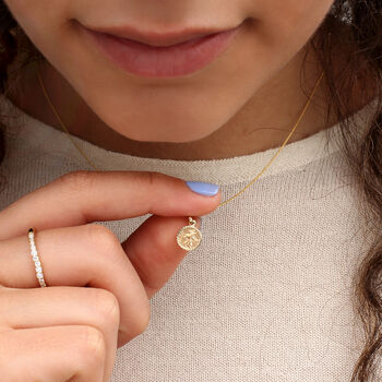 Tiny 9ct Gold St Christopher And Chain, 2 of 4