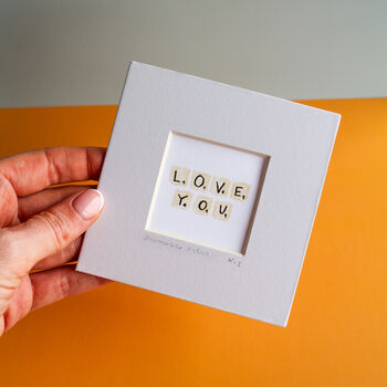 Love You Scrabble Tiles Mini Art Print, 4 of 8
