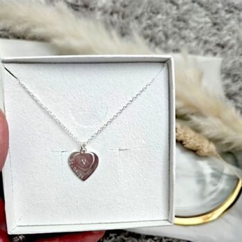 Sterling Silver Double Heart Personalised Necklace, 3 of 5