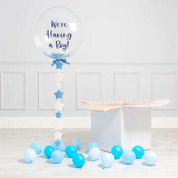 Personalised Baby Blue Star Bubble Balloon, 2 of 2