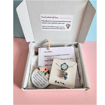 Letterbox Gift To Go Floral Initial Necklace, 6 of 10