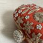 Orange Raw Silk Oval Pearl Clutch Bag, thumbnail 9 of 10