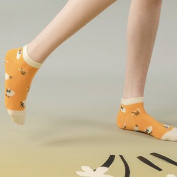 Mustard Sheep Ankle Cotton Socks, 2 of 4
