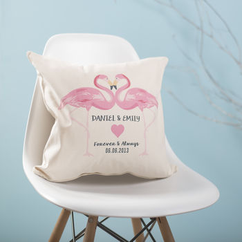 Personalised Flamingo Couples Cushion, 2 of 3