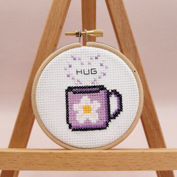 'Hug In A Mug' Mini Cross Stitch Kit, 2 of 8