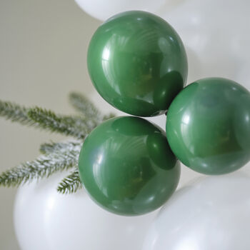 Snowy Christmas Balloon Arch With Frosted Foliage, 2 of 4