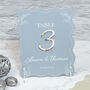 Wavy Edge Acrylic Wedding Table Number, thumbnail 3 of 5