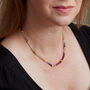 Rainbow Sapphire Gold Plated Silver Beaded Necklace, thumbnail 1 of 10