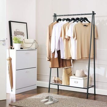 Clothes Rack Garment Rack With Hanging Rail And Shelf, 3 of 8