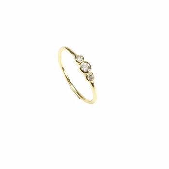 Three Stones Rings, Rose Or Gold Vermeil 925 Silver, 5 of 10