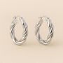 Sterling Silver Chunky Rope Twist Hoop Earrings, thumbnail 1 of 5