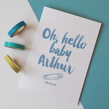 Oh Hello Baby, Personalised New Baby Boy Or Girl Card, 6 of 9