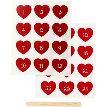 Scandi Christmas Advent One 24 Stickers, Bags, Boxes, 8 of 12