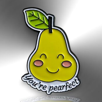 Small You're Pearfect Valentine's Cartoon Pear Pin, 3 of 8