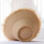 Monaco Beige Natural Frizz Fringe Straw Beach Hat, thumbnail 2 of 4