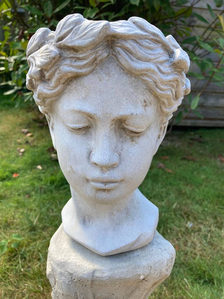 Ladies Head Planter 21cm Stone Effect Bust Flowerpot, 1 of 9