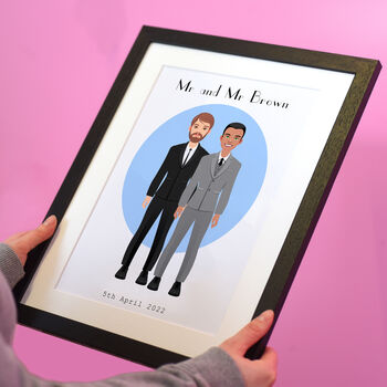 Personalised Couple's Wedding Day Digital Art Print, 9 of 9