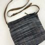 Fair Trade Woven Cotton Leather Cross Body Bag Purse, thumbnail 9 of 11