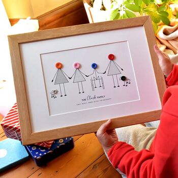 Personalised Family Button Print Unframed, 2 of 12