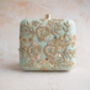 Priya Mint Silk And Gold Floral Clutch, thumbnail 2 of 2