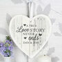 Personalised Love Story Large Wooden Heart Decoration, thumbnail 6 of 6