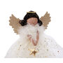 Gold Dark Haired Light Up Tree Topper Angel Decoration, thumbnail 7 of 10