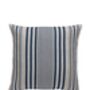 Stanley Stripe Prussian Blue Square Linen Cushion, thumbnail 3 of 4