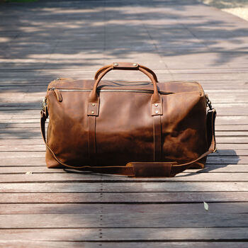 Genuine Leather Holdall Luggage Bag, 8 of 12