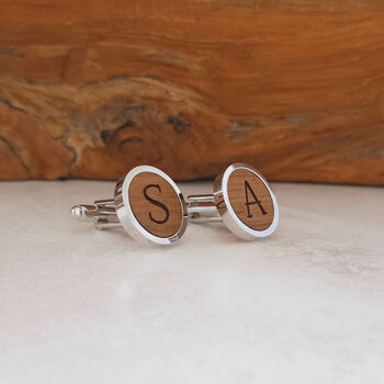 Personalised Initial Wooden Cufflinks, 2 of 7