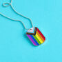 Progress Pride Stainless Steel Dog Tag, thumbnail 1 of 4
