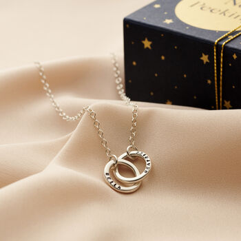 Personalised Medium Double Hoop Names Necklace, 10 of 10