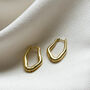 Gold Asymmetric Hoop Earrings, thumbnail 1 of 3