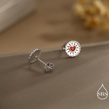 Sterling Silver Biscuit Stud Earrings, 4 of 11