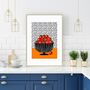 Strawberries In A Striped Bowl Print, thumbnail 6 of 7