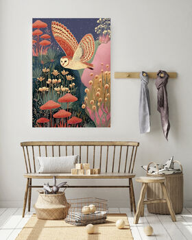 Nighttime Owl Landscape Art Print, 2 of 4