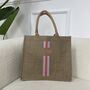 Personalised Square Stripe Jute Tote Bag, thumbnail 4 of 8