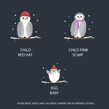 Personalised Cotton Owl Family Child Christmas Jumper, 4 of 6