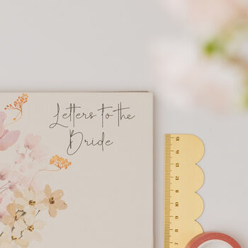 Personalised Notebook: 'Letters To The Bride' With Watercolour Dusky Pink Flowers, 4 of 6