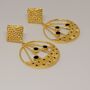 Black Onyx Gold Earrings, thumbnail 6 of 7