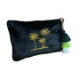 Palm Tree Initials Quilted Velvet Toiletry Bag, thumbnail 3 of 4