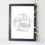 Personalised 40th Word Art Birthday Gift For Her, thumbnail 2 of 7