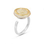 Handmade Sterling Silver Adjustable Ring Ceramic, Glass And Gold Crystal Pool, thumbnail 9 of 12