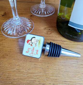 Personalised Puffin Christmas Bottle Stopper, 6 of 6